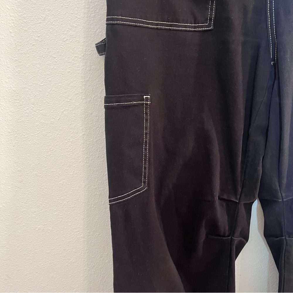 Streetwear Aesthetic Contrast Stitch Black Carpenter Pants - Wide Leg women’s 12 - Picture 6 of 9